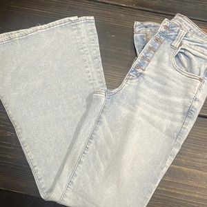 American eagle super flare light wash jeans